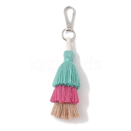 Handmade Macrame Nylon Thread Pendant Decorations HJEW-P019-14P-03-1