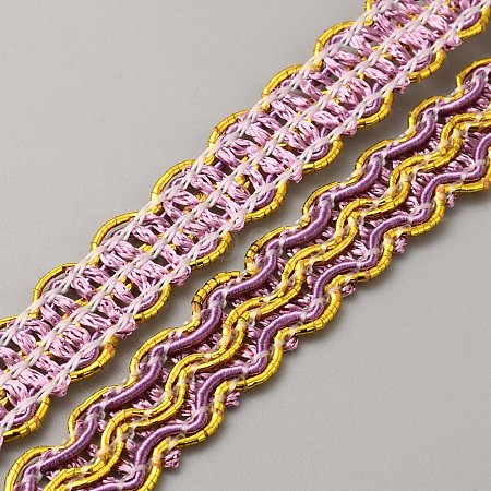 Polyester Wavy Lace Ribbon OCOR-WH0078-208-1