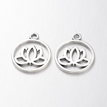 Tibetan Style Filigree Alloy Pendants TIBEP-5354-AS-LF-1