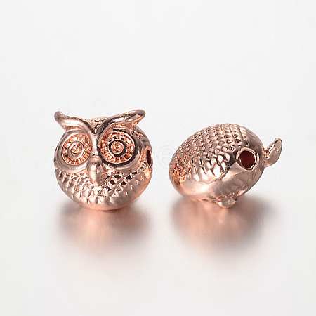 Owl Alloy Beads X-PALLOY-L161-04RG-1