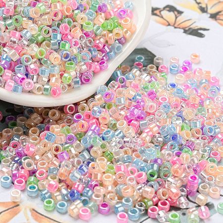 Electroplate Transparent Glass Seed Beads SEED-S042-16A-09-1
