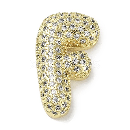 Rack Plating Brass Micro Pave Clear Cubic Zirconia Pendants KK-R163-05F-G-1