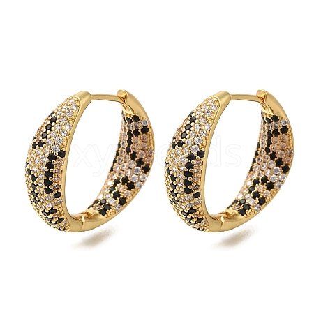 Rack Plating Brass Micro Pave Cubic Zirconia Hoop Earrings EJEW-H016-22G-1