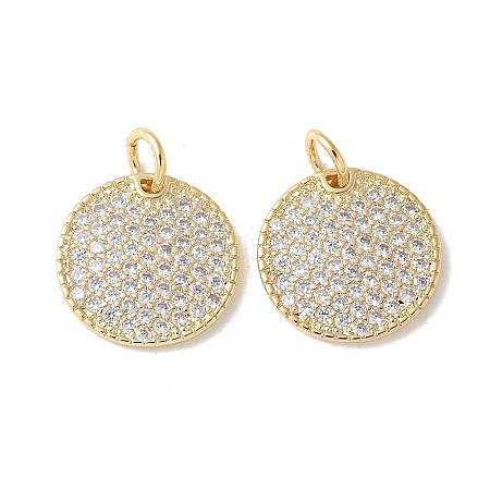 Brass Micro Pave Clear Cubic Zirconia Pendants KK-Q031-17G-1