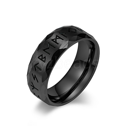 Viking Word Pattern 304 Stainless Steel Finger Rings for Men FS-WG08DAB-13-1