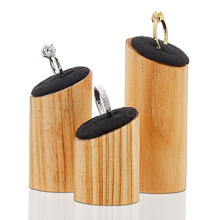 3Pcs 3 Sizes Wood Jewelry Finger Ring Displays Stands RDIS-WH0011-36A-01-1