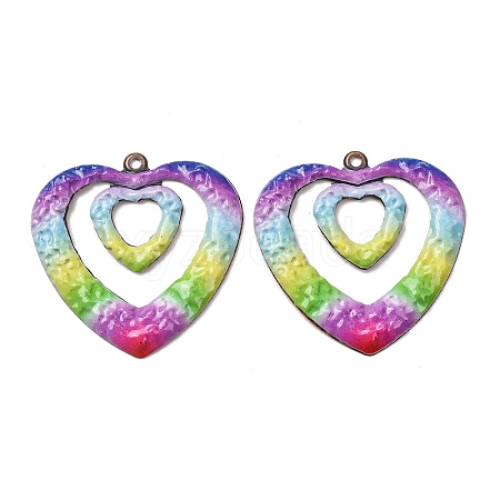 Rainbow Color Printed Iron Pendants RN-CBA3547-03C-1