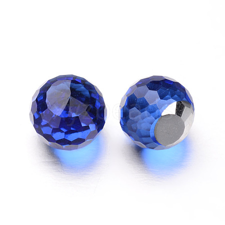Faceted Round Ball Glass Cabochons X-GGLA-L008C-06-1