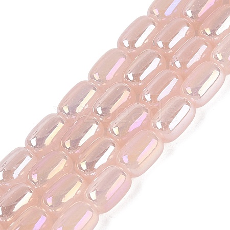 Electroplate Imitation Jade Glass Beads Strands LS-EGLA-Q132-03B-B02-1