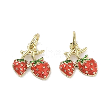 Rack Plating Brass Enamel Charms KK-M293-42G-1