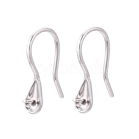 Anti-Tarnish Rhodium Plated 925 Sterling Silver Earring Hooks STER-N016-24P-1