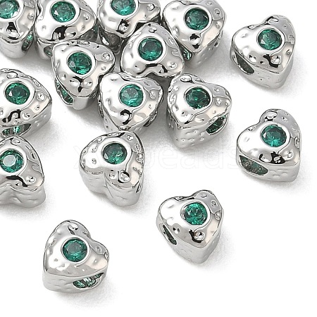 SHEGRACE Brass Green Cubic Zirconia Beads XGRQ4H283-681P-A-1