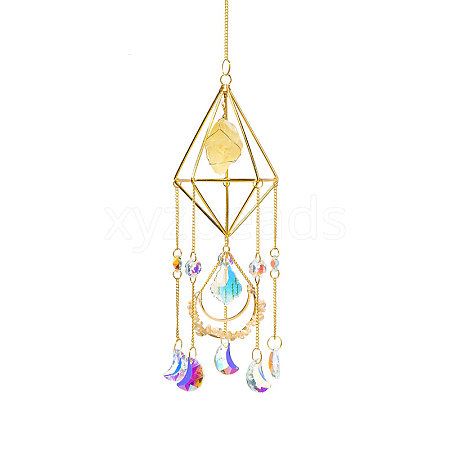 Golden Iron Wind Chime HJEW-K045-01G-01-1