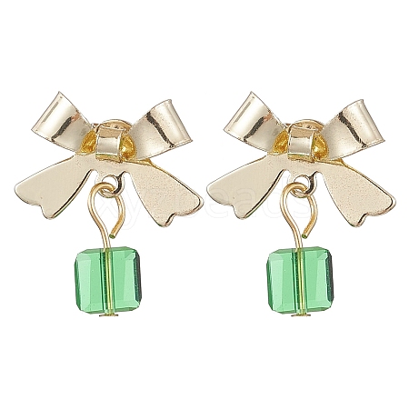 Alloy with Glass Dangle Stud Earrings EJEW-JE06118-1