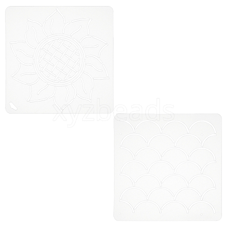 CHGCRAFT 2Sheets 2 Styles Plastic Drawing Painting Stencils Templates DIY-CA0001-87-1