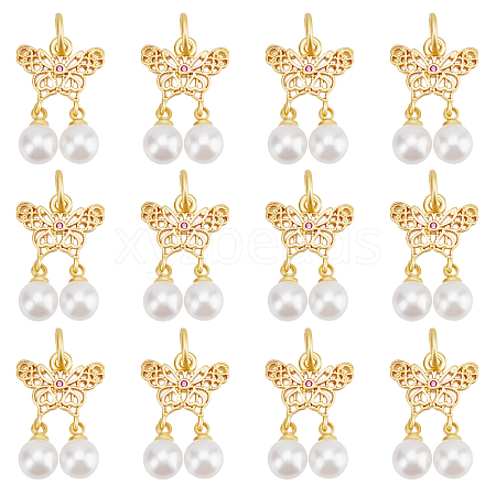 Beebeecraft 20Pcs ABS Plastic Imitation Pearl Pendants KK-BBC0003-70-1