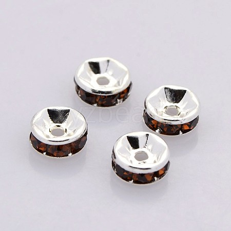 Brass Rhinestone Spacer Beads RB-A014-Z8mm-15S-1