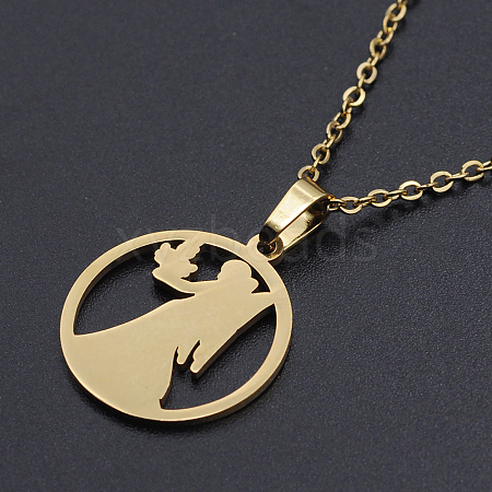 201 Stainless Steel Pendants Necklaces NJEW-S105-JN626-6G-1