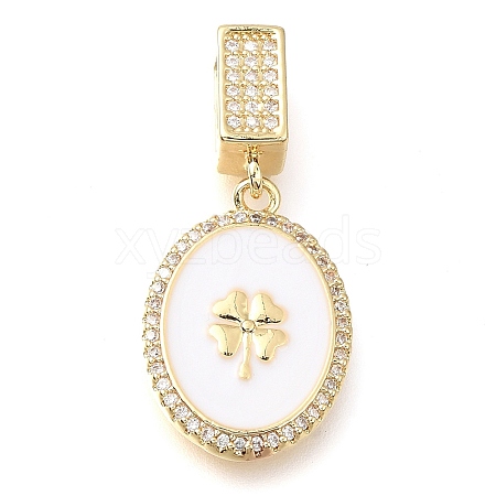 Brass Micro Pave Cubic Zirconia Pendants KK-S049-01G-B-1