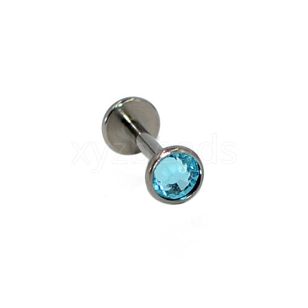 G23 Titanium Cubic Zirconia Flat Round 17 Gauge Threadless Labrets for Women Men WG1F07B-26-1