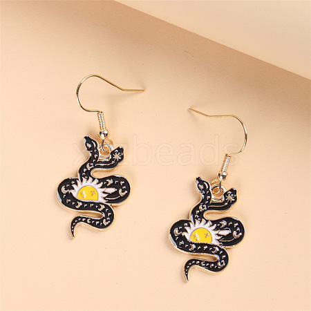 Cartoon Snake-shaped Sun Moon Skull Alloy Earrings ST1188732-1