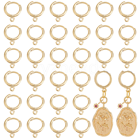   30Pcs Brass Huggie Hoop Earring Findings FIND-PH0008-65-1