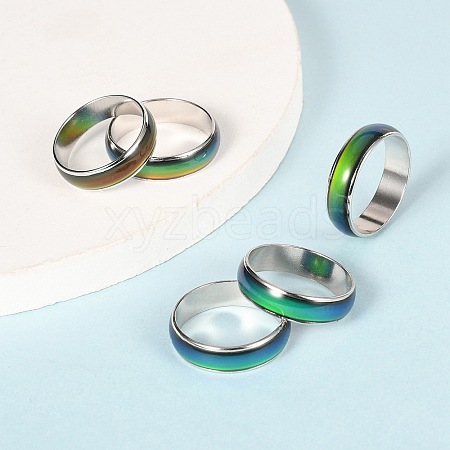 12 Colors Changing Brass Mood Rings RJEW-R117-01-B-1