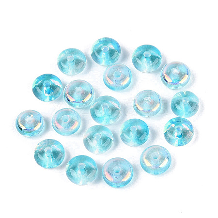 Baking Paint Electroplate Transparent Glass Beads EGLA-Q141-01A-A08-1