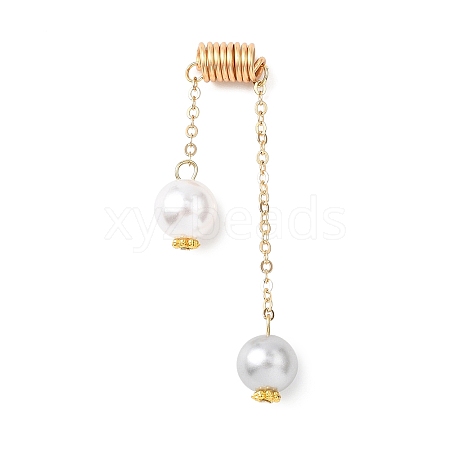 Round ABS Plastic Imitation Pearl Pendants PALLOY-JF04684-02-1