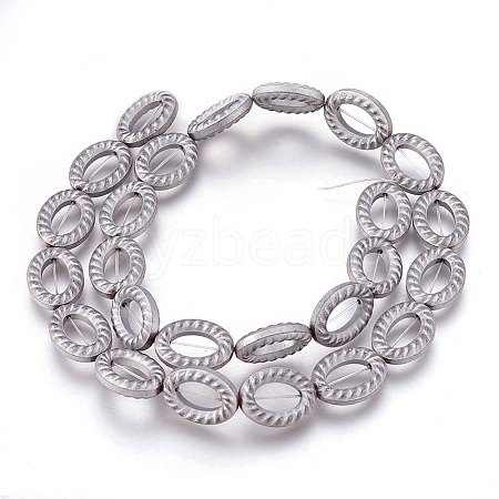 Electroplated Non-magnetic Synthetic Hematite Beads Strands G-P392-P08-1