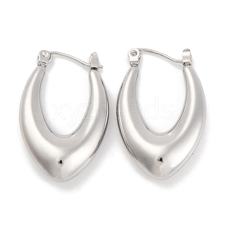 Non-Tarnish Ltter V 304 Stainless Steel Hoop Earring EJEW-H013-11P-1