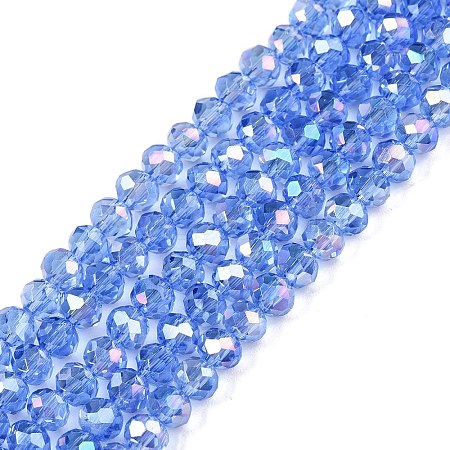 Electroplate Glass Beads Strands EGLA-A044-T4mm-B14-1