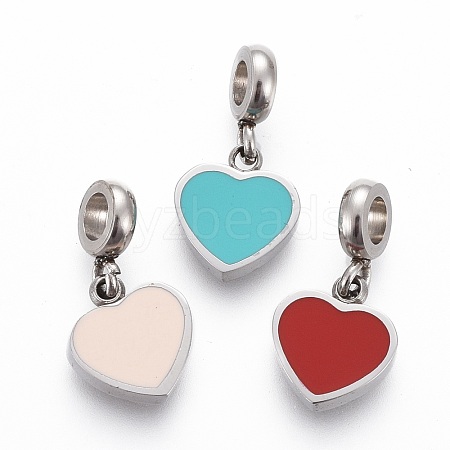 304 Stainless Steel Enamel Charms STAS-F259-058P-1