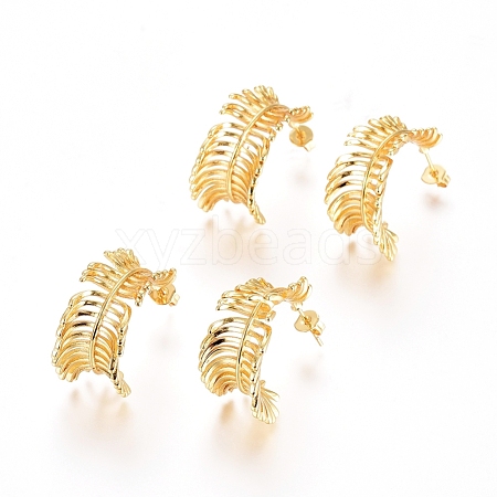 Brass Stud Earrings EJEW-G275-07G-1