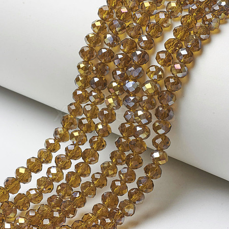 Electroplate Transparent Glass Beads Strands EGLA-A034-T4mm-H07-1