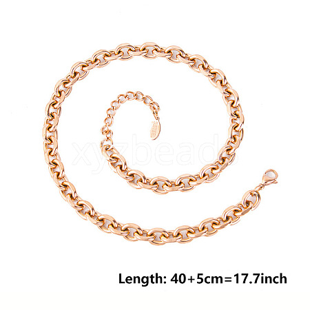 Unisex 304 Stainless Steel Cable Chains Necklaces NC6634-3-1