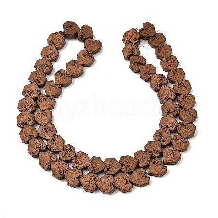 Electroplated Natural Lava Rock Beads Strands G-K388-04B-05-1