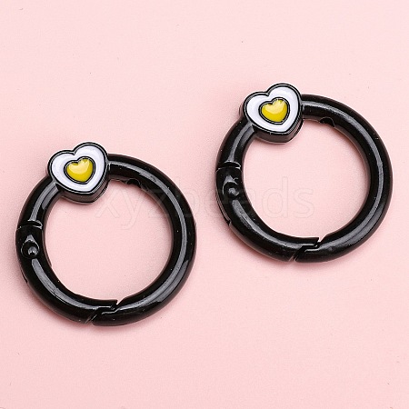 Alloy Enamel Spring Gate Rings PW-WG74BFF-13-1