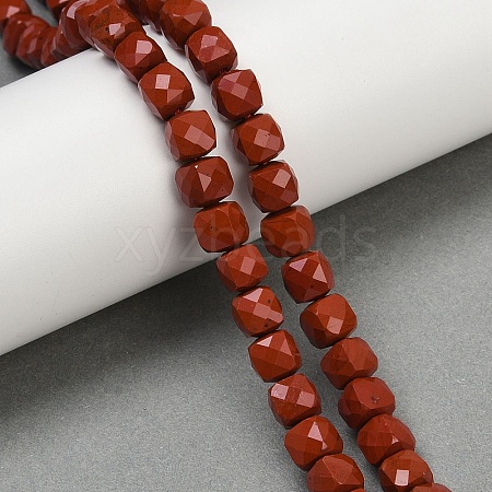 Natural Red Jasper Beads Strands G-H078-C34-6mm-1