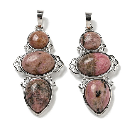 Natural Rhodonite Pendants G-Q158-04B-1