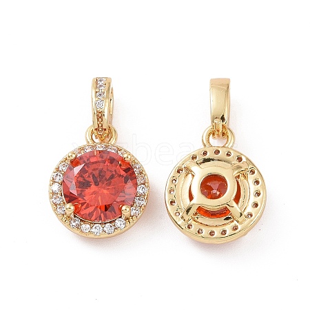 Real 18K Gold Plated Brass Micro Pave Clear Cubic Zirconia Pendants KK-E068-VC437-1
