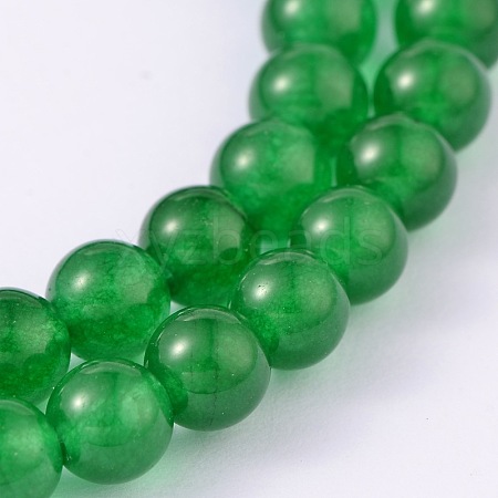 Dyed Natural White Jade Round Bead Strands G-O113-08-6mm-1