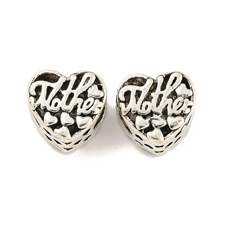 Mother's Day Rack Plating Alloy European Beads FIND-B034-31AS-1