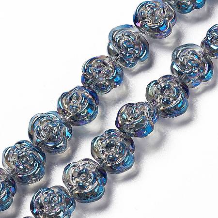 Electroplate Glass Beads Strands EGLA-L040-FR03-1