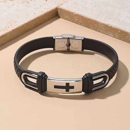 PU Leather Braided Cord Bracelets BJEW-E324-C19-1