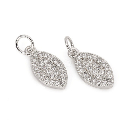 Brass Micro Pave Cubic Zirconia Charms ZIRC-L096-08P-1