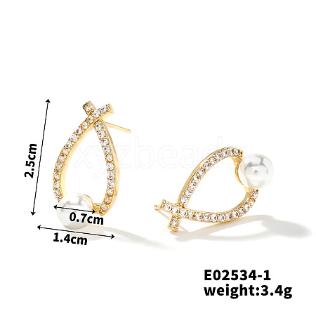 Elegant Geometric Stud Earrings with Diamonds SL1423-1-1