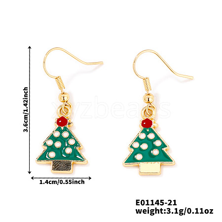 Christmas Theme Brass Dangle Earrings IP2522-21-1