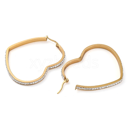 304 Stainless Steel Heart Hoop Earrings EJEW-S242-01G-G-1