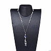 Eco-Friendly Dyed Glass Pearl Pendant Necklace NJEW-JN02689-5
